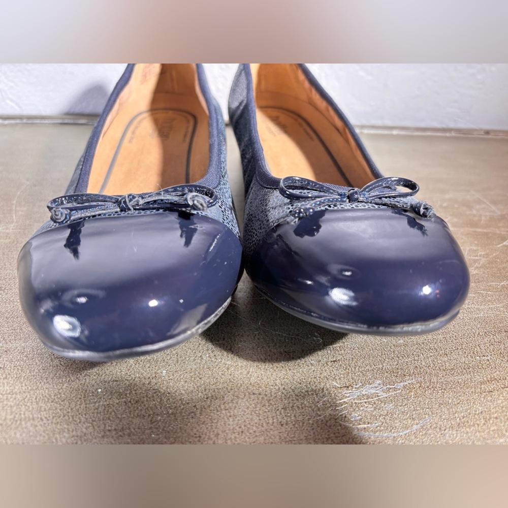 Hotter Women's Dark Blue Trinity Ballet Flats with Bow Detail - Picture 5 of 11